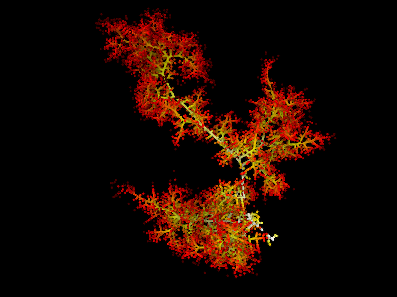 Collisional cascade due to a 200 keV primary knock-on atom in tungsten